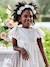 Robe cérémonie rayée fil brillant fille écru - vertbaudet enfant 