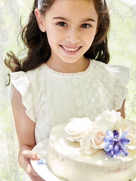 Robe de cérémonie brodée fille écru - vertbaudet enfant 