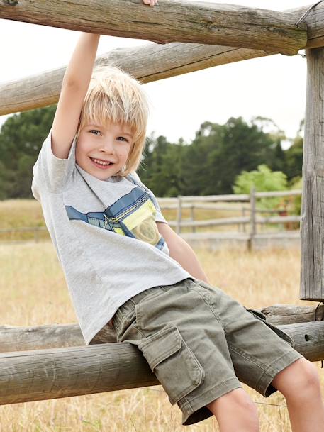 Short garçon battle facile à enfiler beige+kaki+marine - vertbaudet enfant 