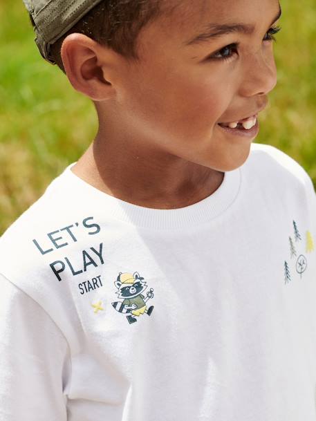 Tee-shirt motif jeu de piste garçon blanc - vertbaudet enfant 