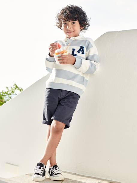 Chino bermuda voor jongens beige+BLAUW+grijsblauw+groen+rood+zandbeige - vertbaudet enfant 