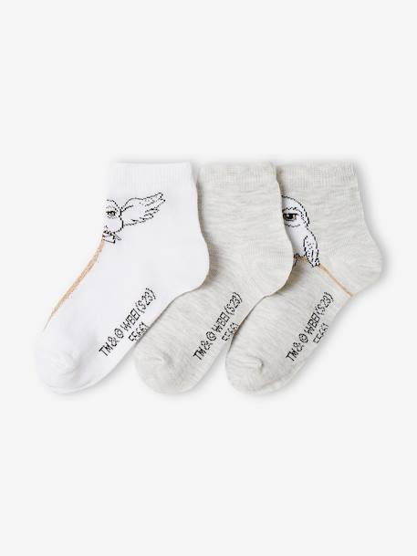 Lot de 3 paires de mi-chaussettes fille Harry Potter GRIS CLAIR CHINE - vertbaudet enfant 