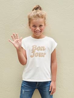 Meisje-T-shirt, souspull-T-shirt-Meisjesshirt met bloemenmotief
