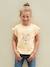 T-shirt fille motif fantaisie manches courtes volantées anthracite+jaune pâle+marine+rose pâle - vertbaudet enfant 