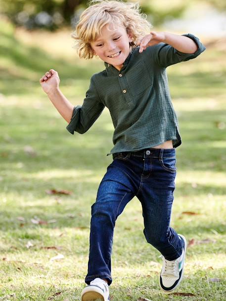 Jean garçon droit morphologique FIN DENIM BRUT+STONE - vertbaudet enfant 