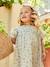 Robe fille en gaze de coton imprimée manches papillon tomette+vert d'eau - vertbaudet enfant 
