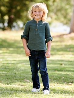 Jongens-Broek-Rechte jeans voor jongens MorphologiK "waterless" met heupomtrek SMALL