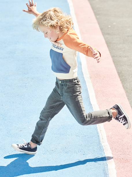 Jean garçon droit indestructible waterless DENIM BRUT+denim gris+STONE - vertbaudet enfant 