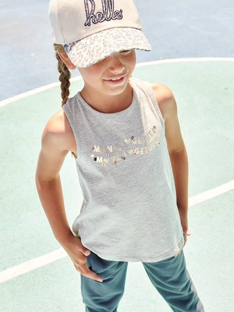 Sporthemdje voor meisjes gemêleerd grijs - vertbaudet enfant 