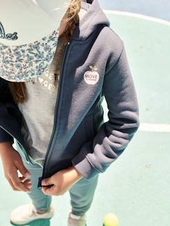Meisje-Sport collectie-Sportieve meisjessweater met rits en capuchon.