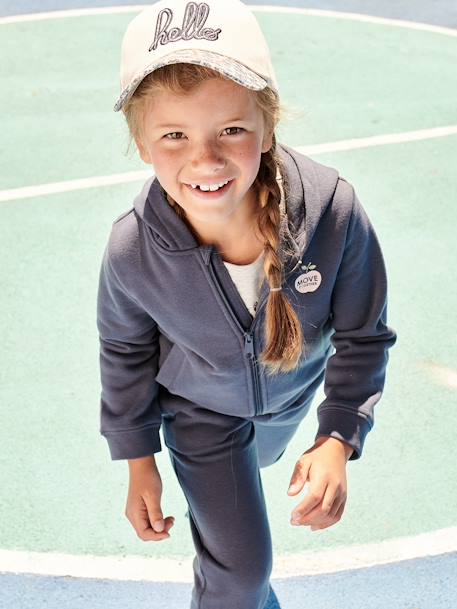 Sportieve meisjessweater met rits en capuchon. blauw+roze - vertbaudet enfant 