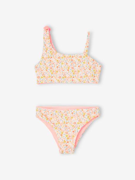 Maillot de bain 2 pièces réversible fille corail - vertbaudet enfant 
