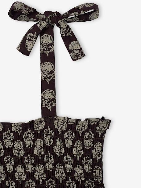 Robe longue à fines bretelles et smocks fille anthracite - vertbaudet enfant 