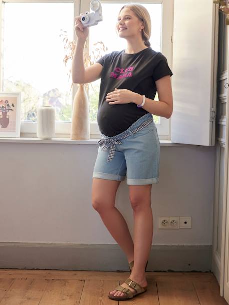 Bermudatshort in jeans voor de zwangerschap double stone - vertbaudet enfant 