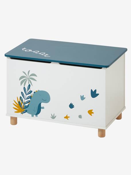 Coffre à jouets Dinosaure blanc imprimé - vertbaudet enfant 