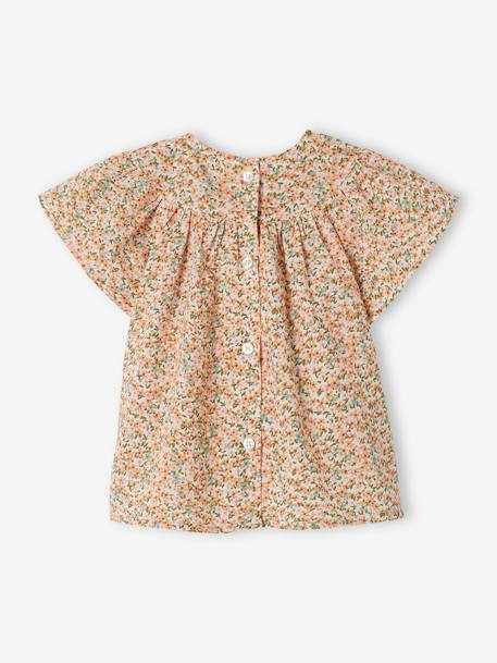 Blouse encolure smockée bébé manches courtes blanc - vertbaudet enfant 