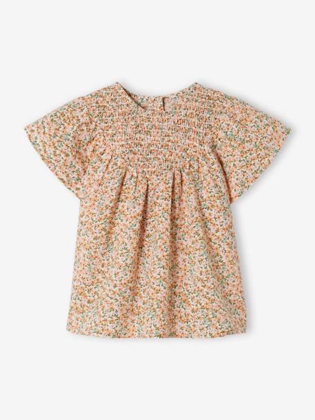 Blouse encolure smockée bébé manches courtes blanc - vertbaudet enfant 