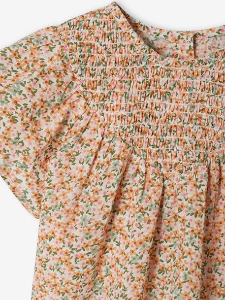 Blouse encolure smockée bébé manches courtes blanc - vertbaudet enfant 