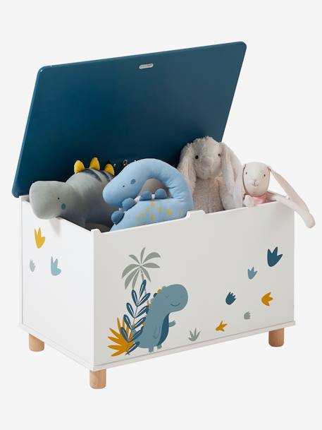 Coffre à jouets Dinosaure blanc imprimé - vertbaudet enfant 