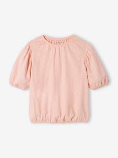 Meisje-T-shirt, souspull-Meisjesblouse van pointelle breisel