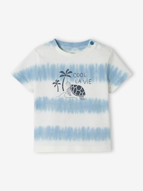 T-shirt tortue bébé tie and dye bleu ciel - vertbaudet enfant 