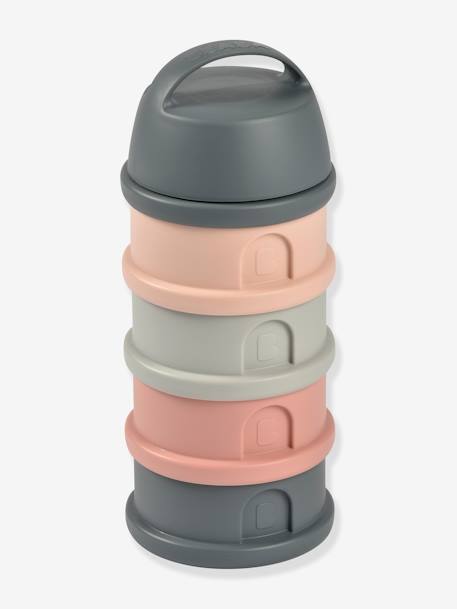 Boîte doseuse de lait 4 compartiments gris+Mineral grey/pink+terracotta+transparent+vert - vertbaudet enfant 