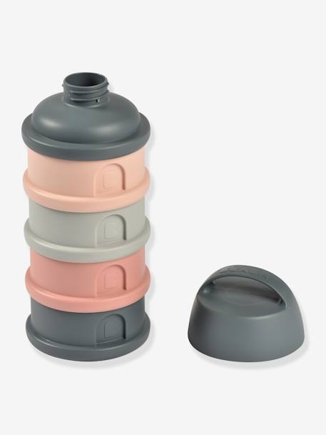 Boîte doseuse de lait 4 compartiments gris+Mineral grey/pink+terracotta+transparent+vert - vertbaudet enfant 
