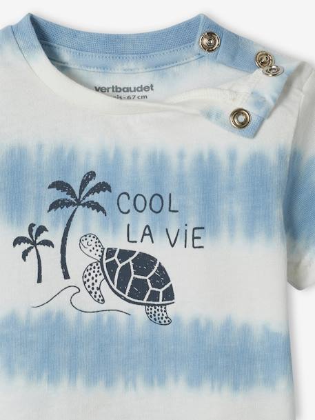 T-shirt tortue bébé tie and dye bleu ciel - vertbaudet enfant 