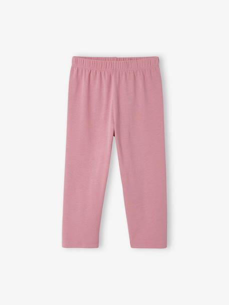 Lot de 2 leggings fille mi-mollets gris chiné+mauve+vert émeraude - vertbaudet enfant 