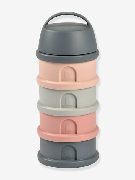 Boîte doseuse de lait 4 compartiments gris+Mineral grey/pink+terracotta+transparent+vert - vertbaudet enfant 
