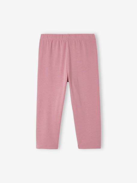 Lot de 2 leggings fille mi-mollets gris chiné+mauve+vert émeraude - vertbaudet enfant 