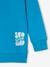 Sportsweater met capuchon en groot motief achterop jongens azuurblauw - vertbaudet enfant 