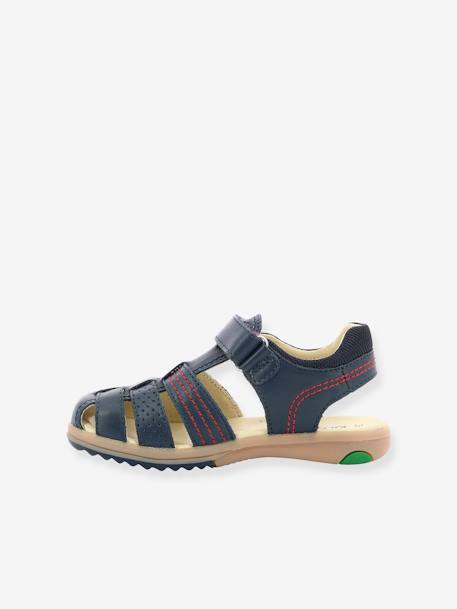 Leren jongenssandalen Platinium KICKERS® marineblauw - vertbaudet enfant 