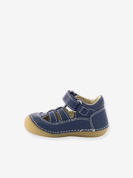 Sandales cuir bébé Sushy Originel Softers BLANC+bleu - vertbaudet enfant 