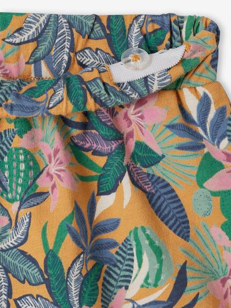 Jupe à volant motifs exotiques fille moutarde - vertbaudet enfant 