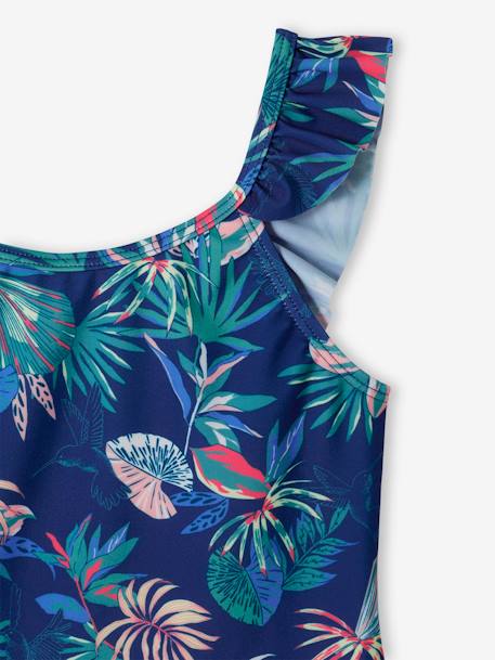 Maillot de bain 1 pièce imprimé tropical fille marine - vertbaudet enfant 