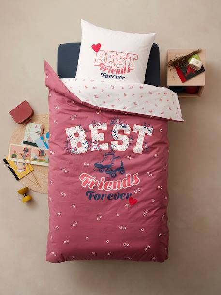 Set dekbedhoes + kussensloop kind BFF ecru - vertbaudet enfant 