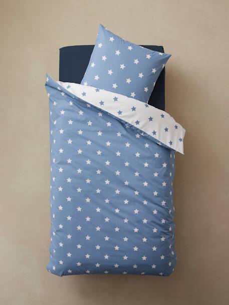 Parure housse de couette + taie d'oreiller enfant Academic écru - vertbaudet enfant 
