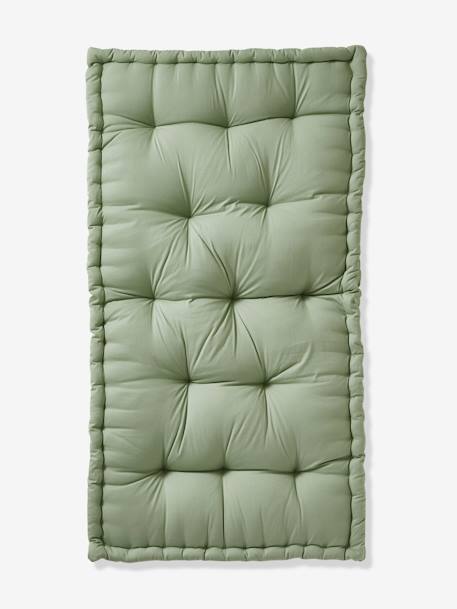 Matras in futon-stijl grijsblauw+kaneel+roze (poederkleur)+rozen+saliegroen - vertbaudet enfant 