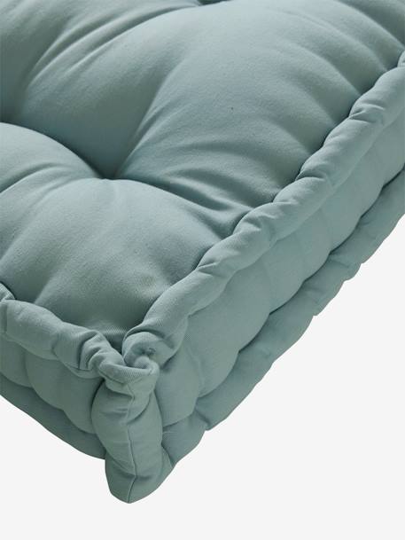 Matras in futon-stijl grijsblauw+kaneel+roze (poederkleur)+rozen+saliegroen - vertbaudet enfant 