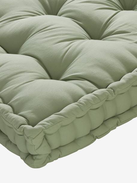 Matras in futon-stijl grijsblauw+kaneel+roze (poederkleur)+rozen+saliegroen - vertbaudet enfant 