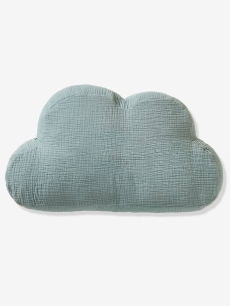 Personaliseerbaar kussen van katoengaas Wolk ecru+grijsblauw+kaneel+roze (poederkleur) - vertbaudet enfant 