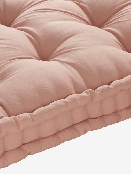 Matras in futon-stijl grijsblauw+kaneel+roze (poederkleur)+rozen+saliegroen - vertbaudet enfant 