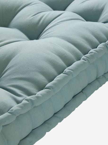 Matras in futon-stijl grijsblauw+kaneel+roze (poederkleur)+rozen+saliegroen - vertbaudet enfant 