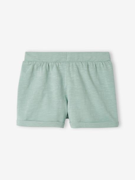 Set van 2 jersey shorts voor meisjes blauwgroen - vertbaudet enfant 