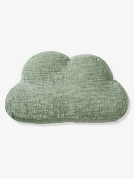 Personaliseerbaar kussen van katoengaas Wolk ecru+grijsblauw+kaneel+saliegroen - vertbaudet enfant 