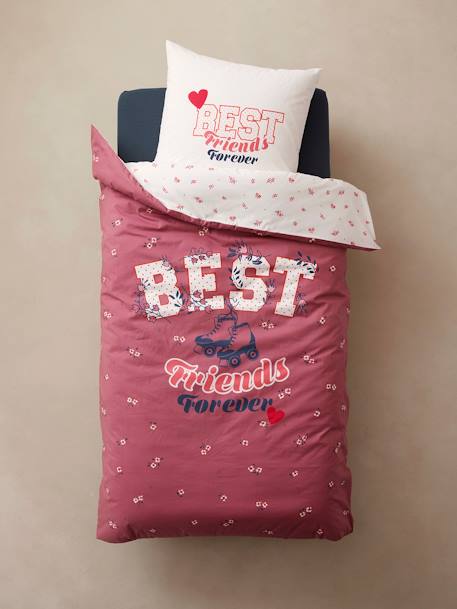 Parure housse de couette + taie d'oreiller enfant BFF écru - vertbaudet enfant 