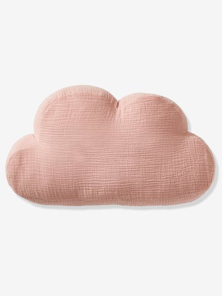 Coussin nuage en gaze de coton personnalisable bleu grisé+cannelle+écru+rose poudré - vertbaudet enfant 