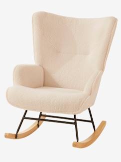 Chambre et rangement-Chambre-Chaise, tabouret, fauteuil-Fauteuil d'allaitement à bascule en tissu bouclette