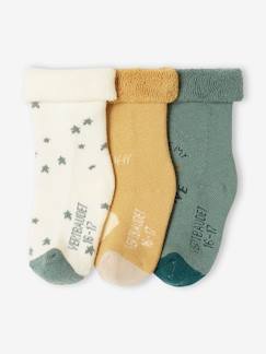 Set van 3 paar sokjes met sterren, wolk en zon voor meisjesbaby's  - vertbaudet enfant